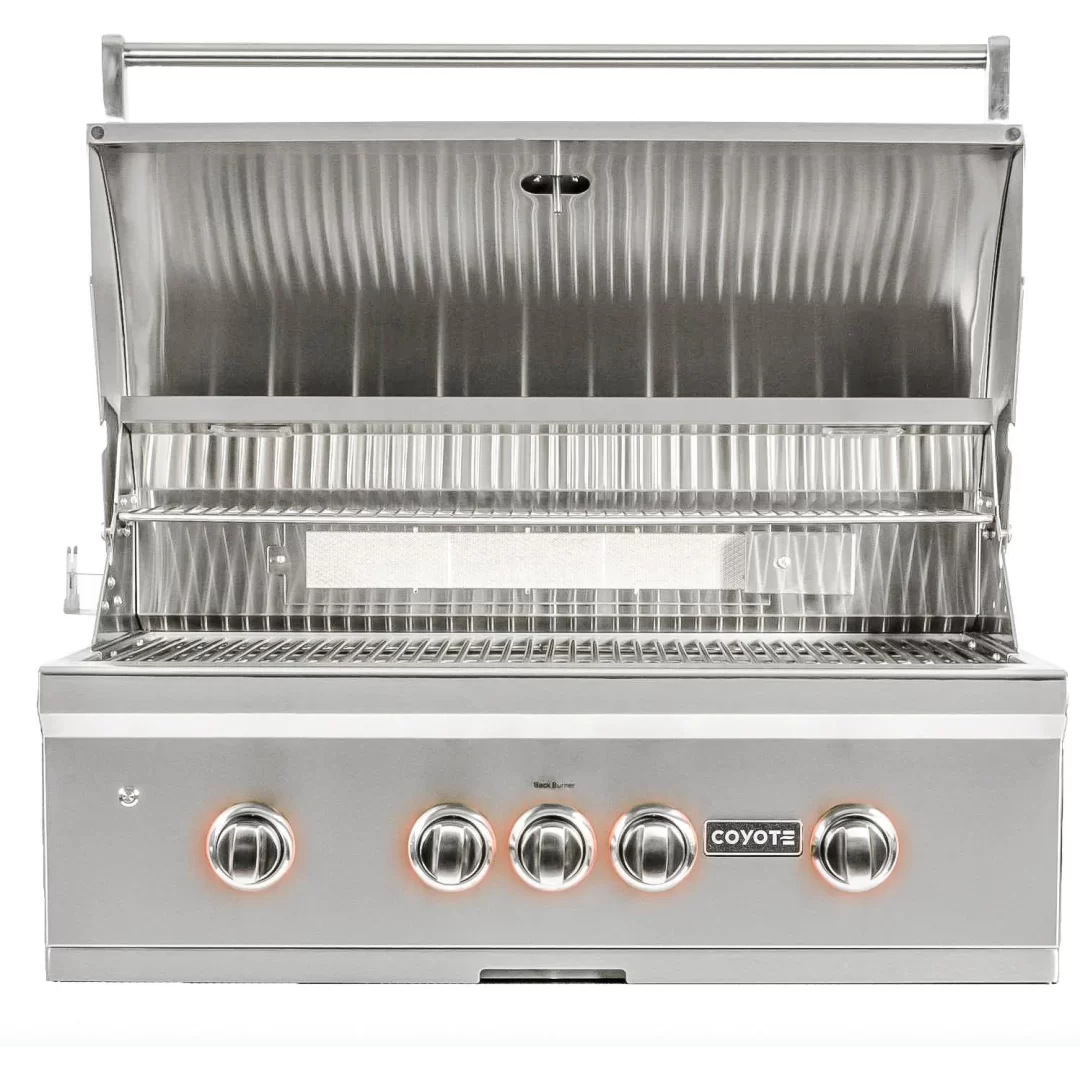 Coyote S-Series 36-Inch 4-Burner Built-In Natural Gas Grill With RapidSear Infrared Burner & Rotisserie - C2SL36NG